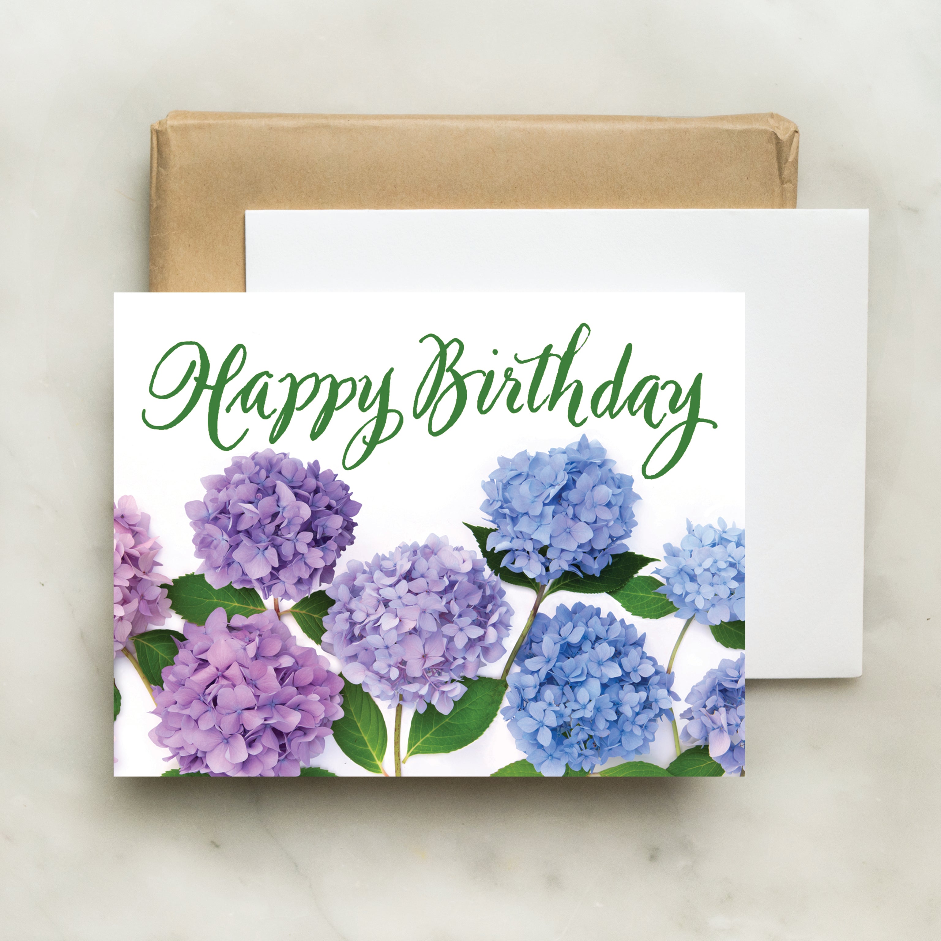 Handcrafted Hydrangea Bouquet Birthday Card