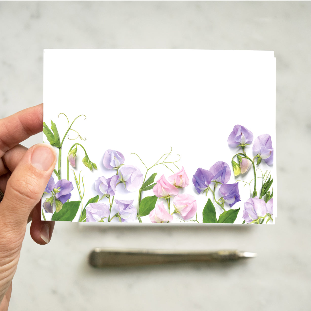 Flat card set - Sweet Peas