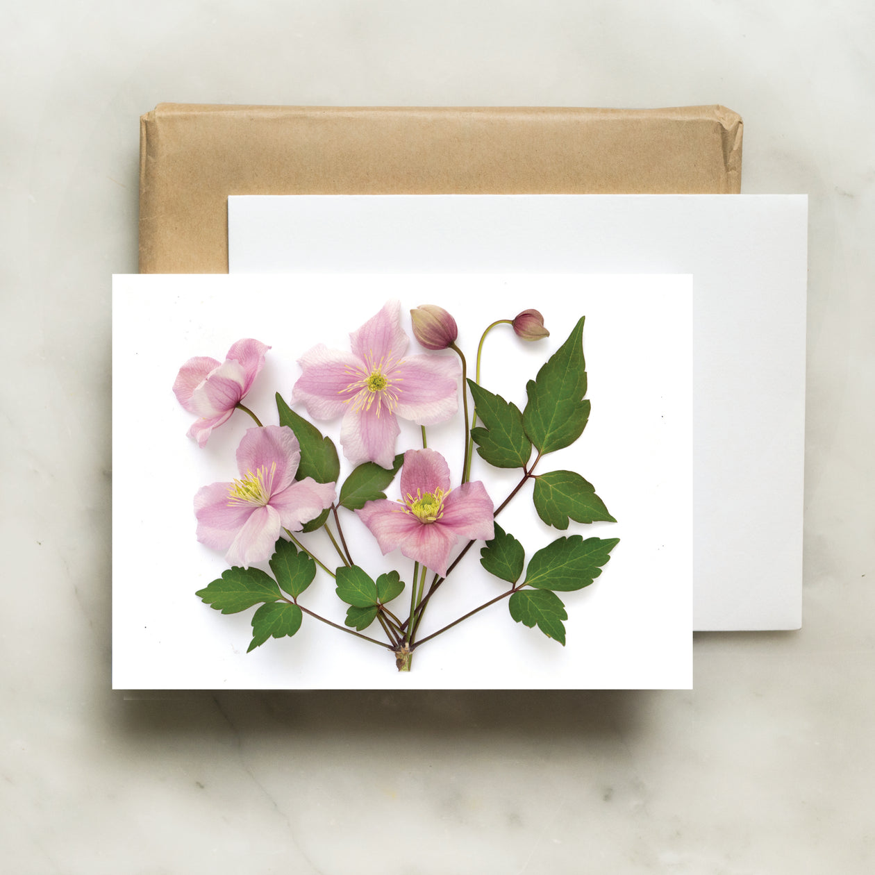 Folding card - Pink Clematis