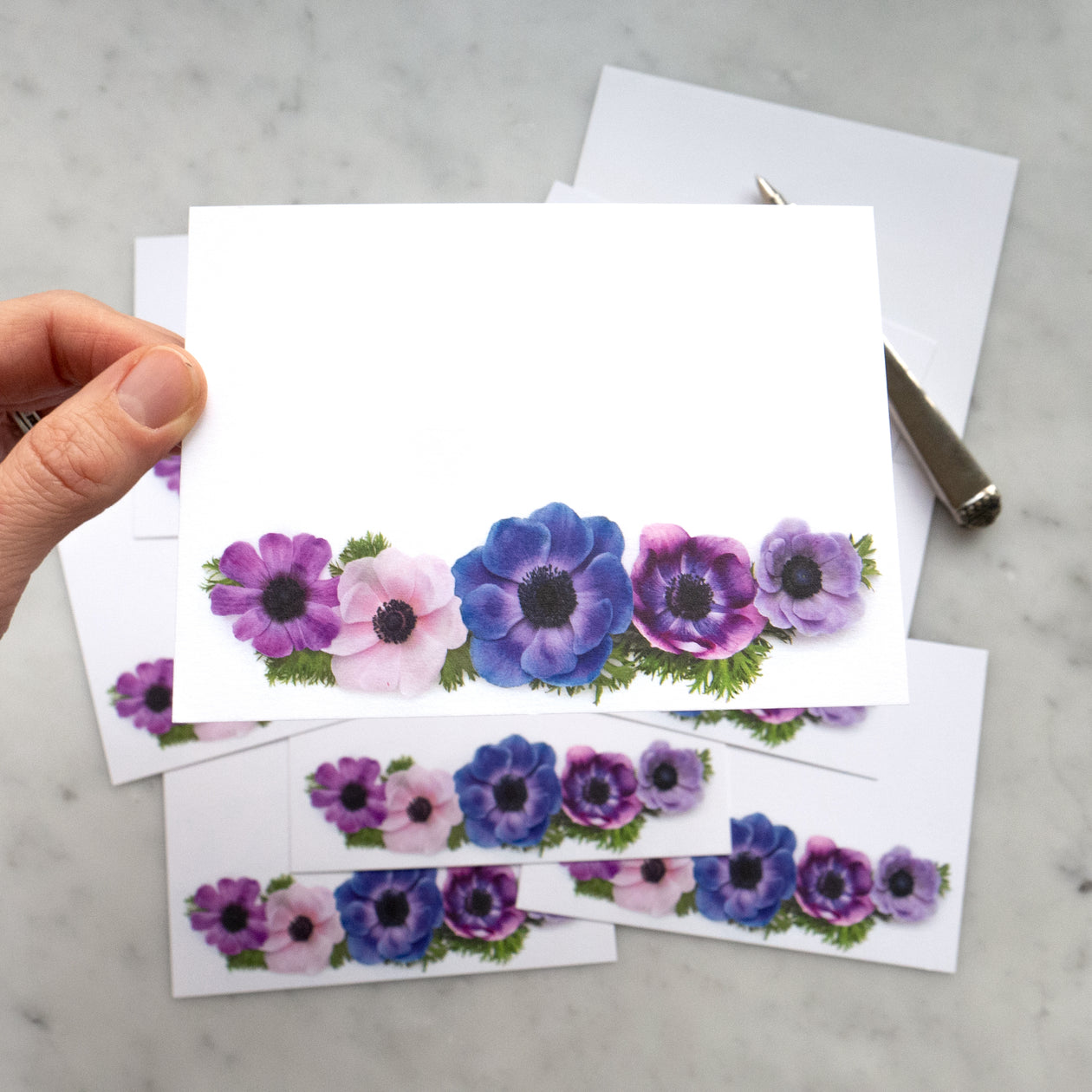 Flat card set - Anemones