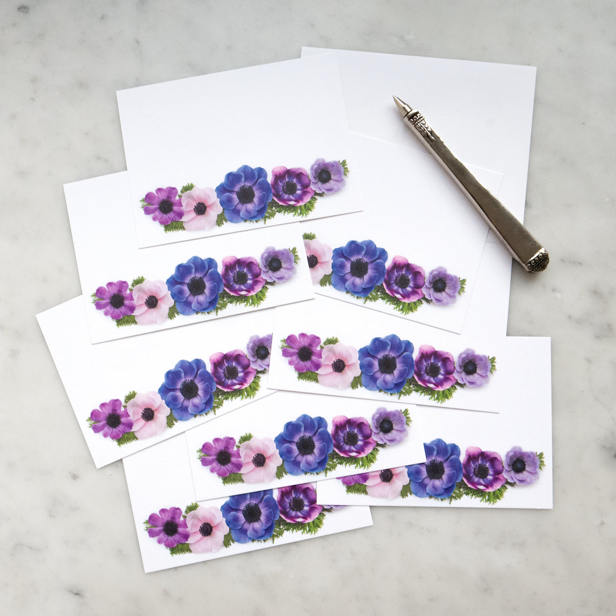 Flat card set - Anemones