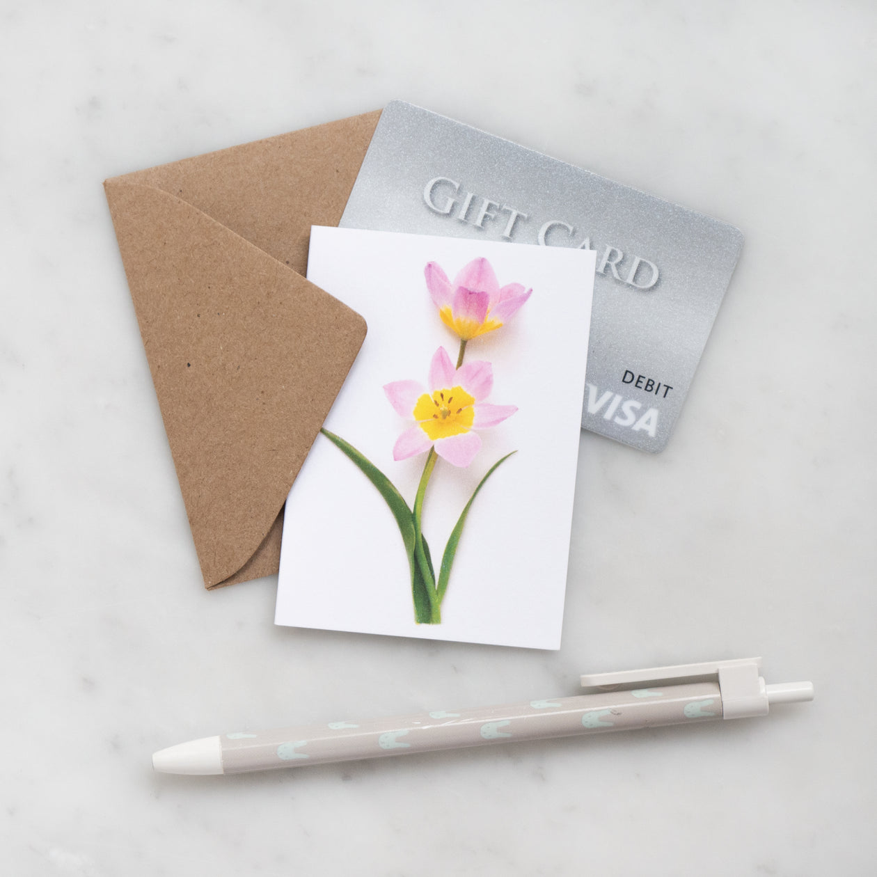 Mini card - Pink Tulips